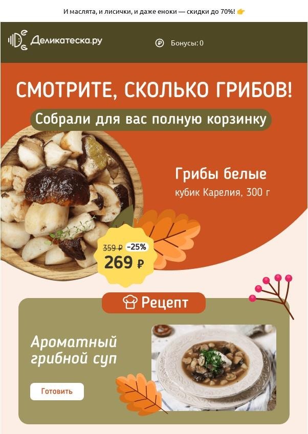 Рассылка ко Дню грибника